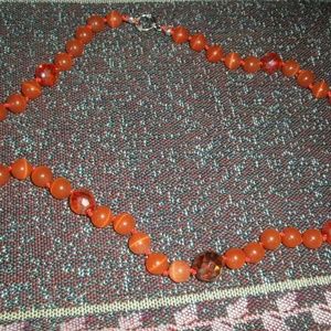 Mexican Opal Bead Necklace w/Crystal Accents